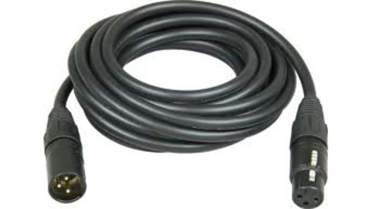 XLR 3-Pin Female to XLR Male Data Cable Rental - 100’ Black | Rental