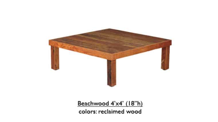 Farm Table | Beechwood | 4′ x 4′ x 18″ | Rental Farm Table | Beechwood | 4′ x 4′ x 18″ | Rental
