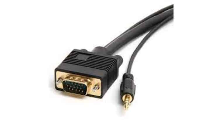 25' Black SVGA Hi-Resolution Cable With 3.5mm Male To Male Audio | Rental