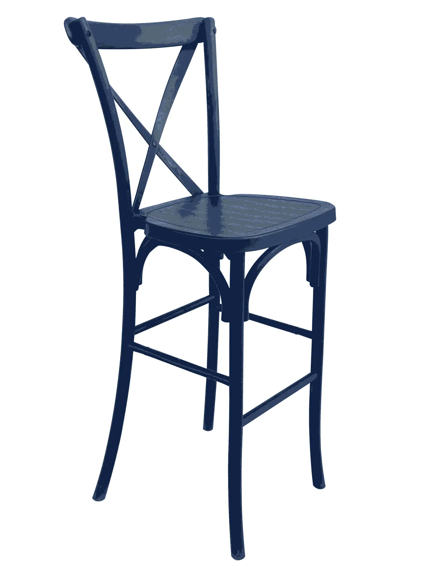 Black Resin Steel Skeleton™ Cross Back Barstool (Per Unit Price Shown – Sold only in Quantities of 2) Some Assembly Required | Rental
