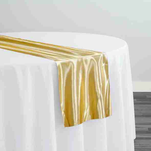 Bridal Satin Table Runner in Gold 902 | Rental
