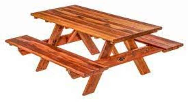 Picnic Table | 8' Red | Wood | Rental