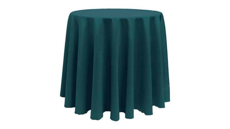 Polyester | Teal | 96″ Round Tablecloth Rental | Rental Polyester | Teal | 96″ Round Tablecloth Rental | Rental
