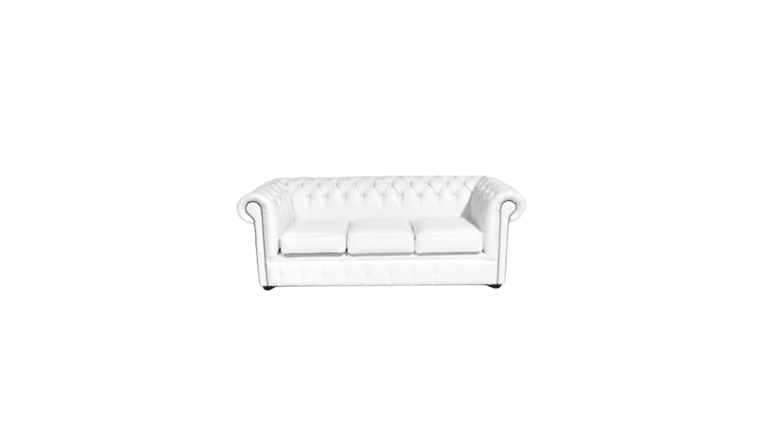 Chesterfield Sofa Three Seater – White | Rental