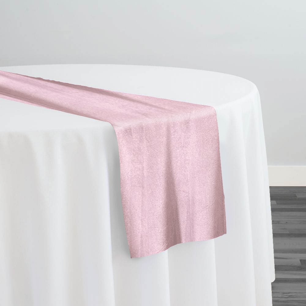 Luxury Plush Velvet Table Runner in Rose | Rental