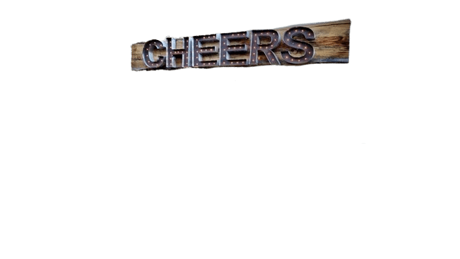 8′ Rustic Cheers Marquee Sign Rental – No Legs | Used – Purchase