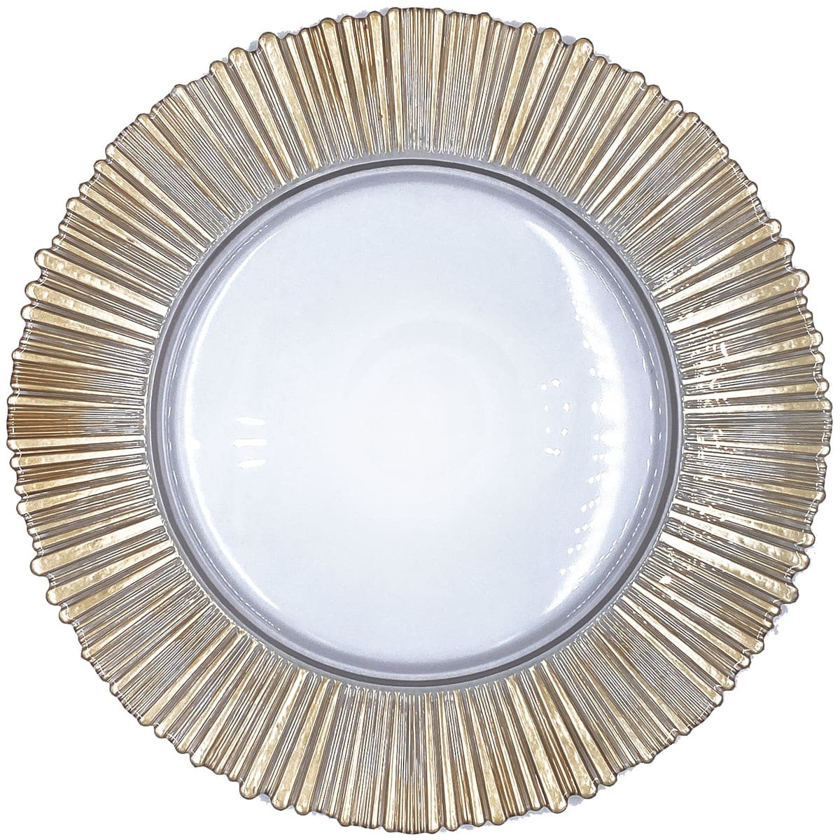 Solar – Glass Charger Plate in Gold (Item # 0309-B) | Rental