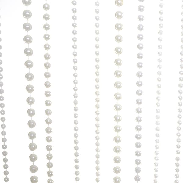 DecoStar™ 12ft Ivory Pearl Ball Curtain | Rental