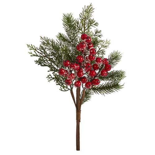 20” Iced Pine and Berries Artificial Plant | Rental