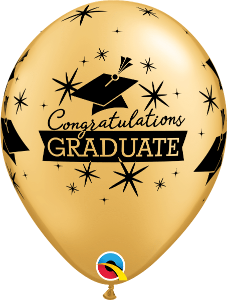 11″ Gold Congrats Grad Balloon | Rental