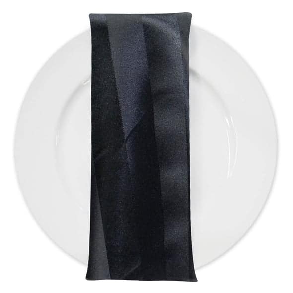 Imperial Stripe Table Napkin in Black | Rental Imperial Stripe Table Napkin in Black | Rental