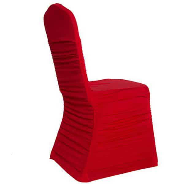 200 GSM Grade A Quality Ruched Chair Cover By Eastern Mills - Spandex/Lycra - Red | Rental