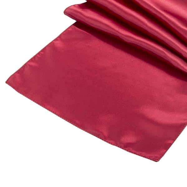 Sleek Satin Runner 14" x 108" - Burgundy | Rental