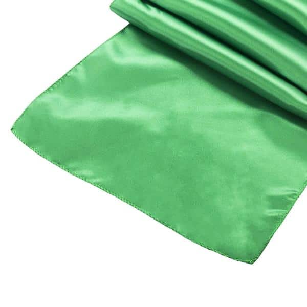 Sleek Satin Runner 14" x 108" - Kelly Green | Rental