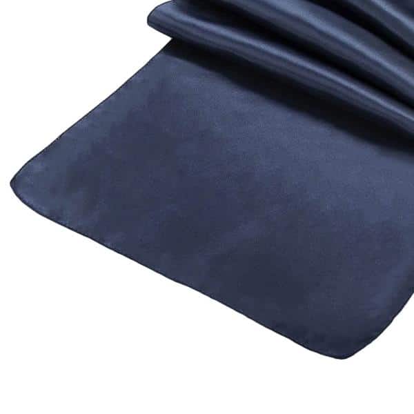Sleek Satin Runner 14" x 108" - Navy Blue | Rental