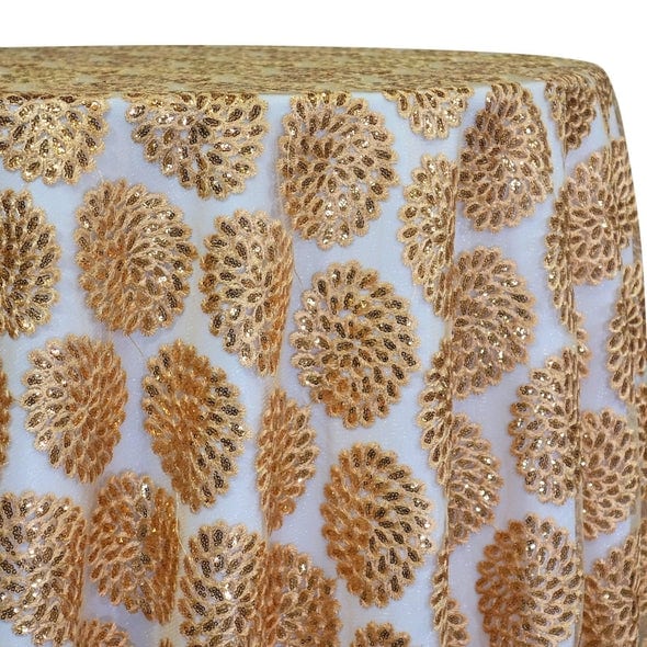 Dahlia Sequins Table Linen in Gold | Rental