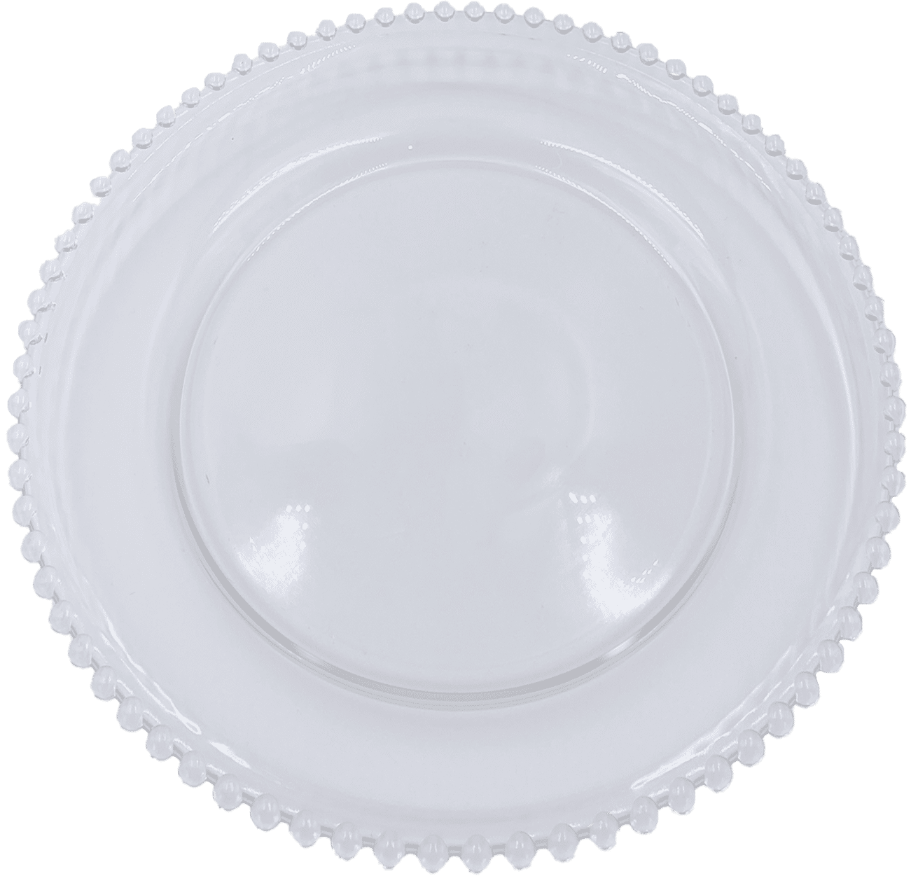 Beaded – Glass Charger Plate in Clear (Item # 0239) | Rental Beaded – Glass Charger Plate in Clear (Item # 0239) | Rental
