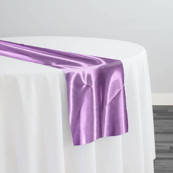Bridal Satin Table Runner in Lavender 468 | Rental