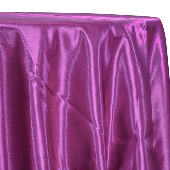 Bridal Satin Table Linen in Magenta 592 | Rental