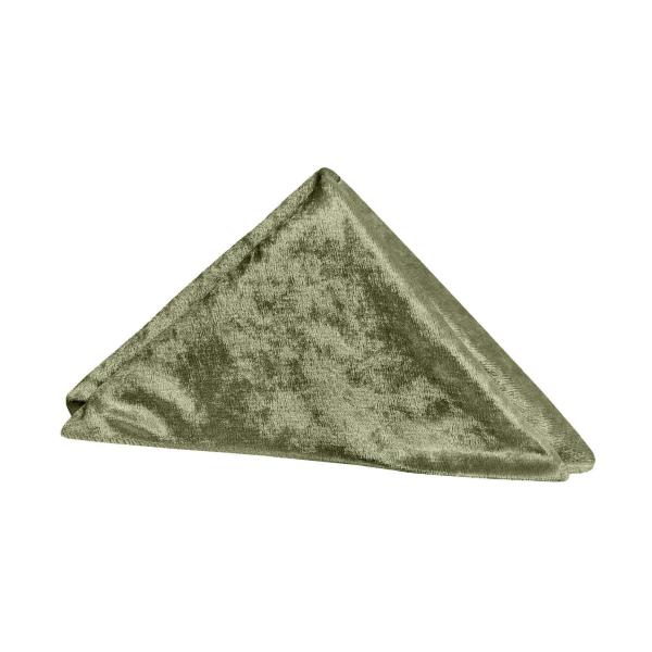 Velvet 20"x20" Linen Napkin - Olive Green - Packs of 10 | Rental