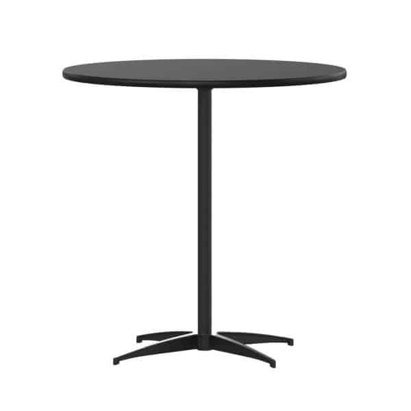 30 Inch Round Pub / Cocktail Table - All Black - w/ 30" and 42" Columns! | Rental