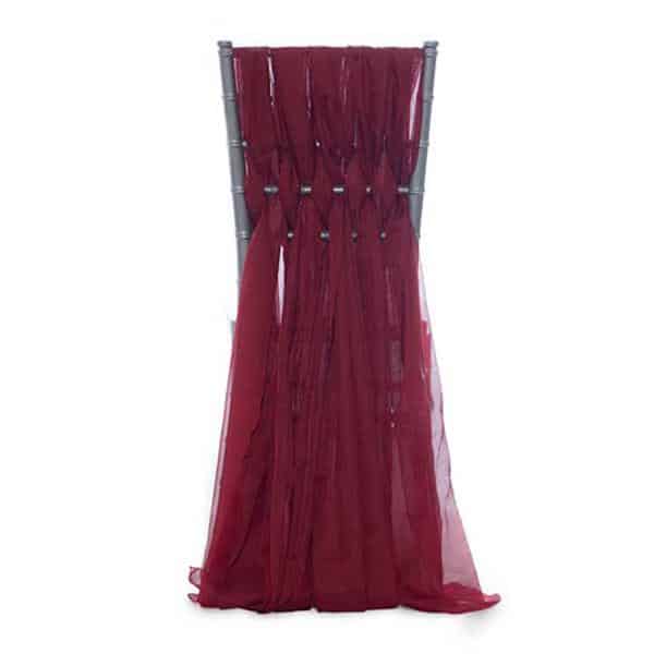 DecoStar™ 15" Chiavari Chair Accent 5 Piece Sheer Weave - Burgundy | Rental