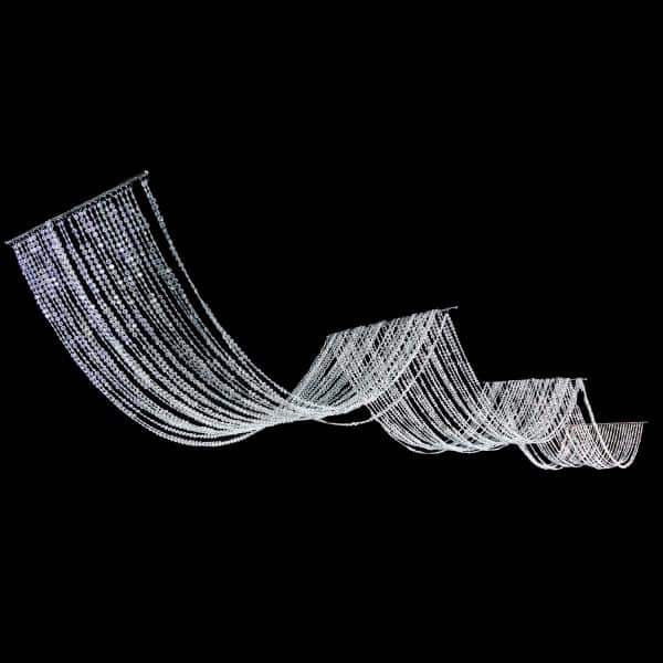 DecoStar™ 15ft. Crystal Ceiling Draping Panel w/ LED Lights – Pure White – 20″ Wide | Rental