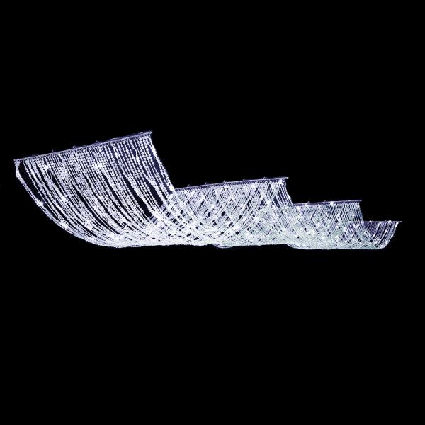 DecoStar™ 15ft. Crystal Ceiling Draping Panel w/ LED Lights – Pure White – 36″ wide | Rental