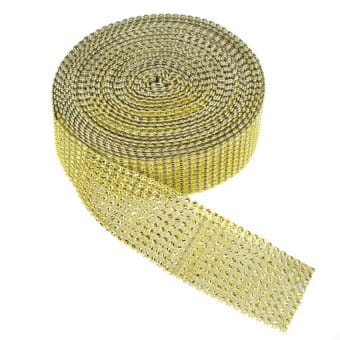 DecoStar™ Gold Rhinestone Ribbon – 3/4″ Wide x 30ft Long | Rental