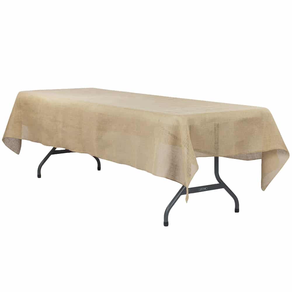 Burlap 60"x120" Rectangular Tablecloth - Natural Tan | Rental