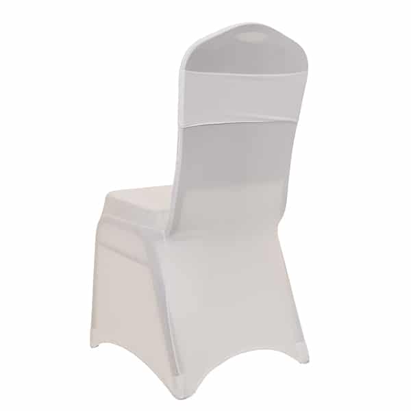 DecoStar™ 5" Wide Spandex Chair Band - White - 10 PACK | Rental