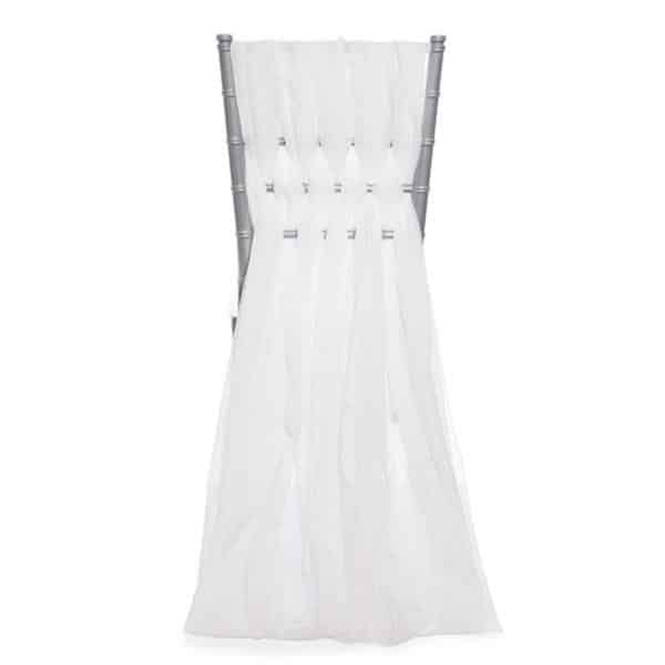 DecoStar™ 15" Chiavari Chair Accent 5 Piece Sheer Weave - White | Rental