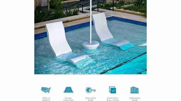 Side Table Ledge Lounger in Pool Cloud 1