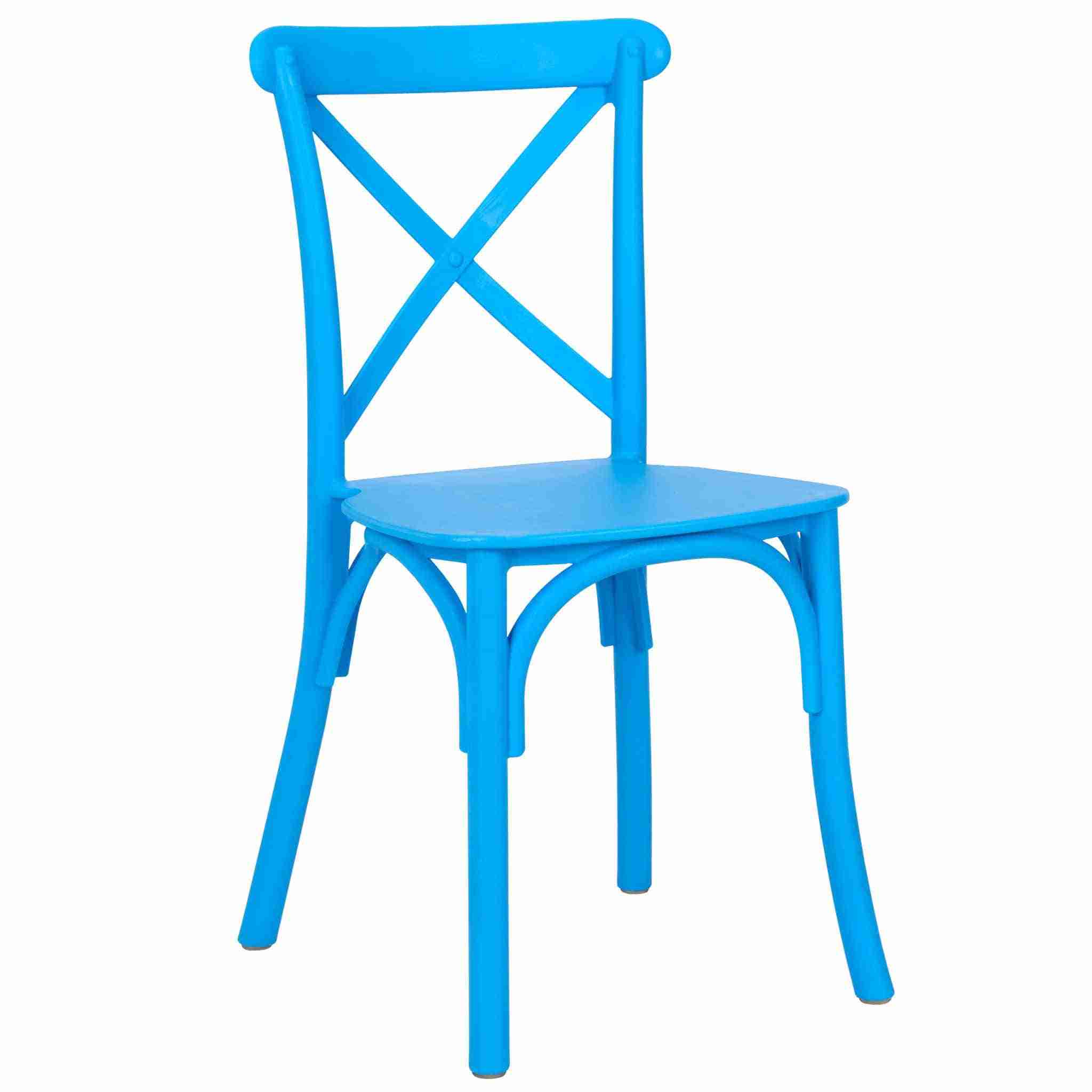 kids blue toughresin cross back chair 1