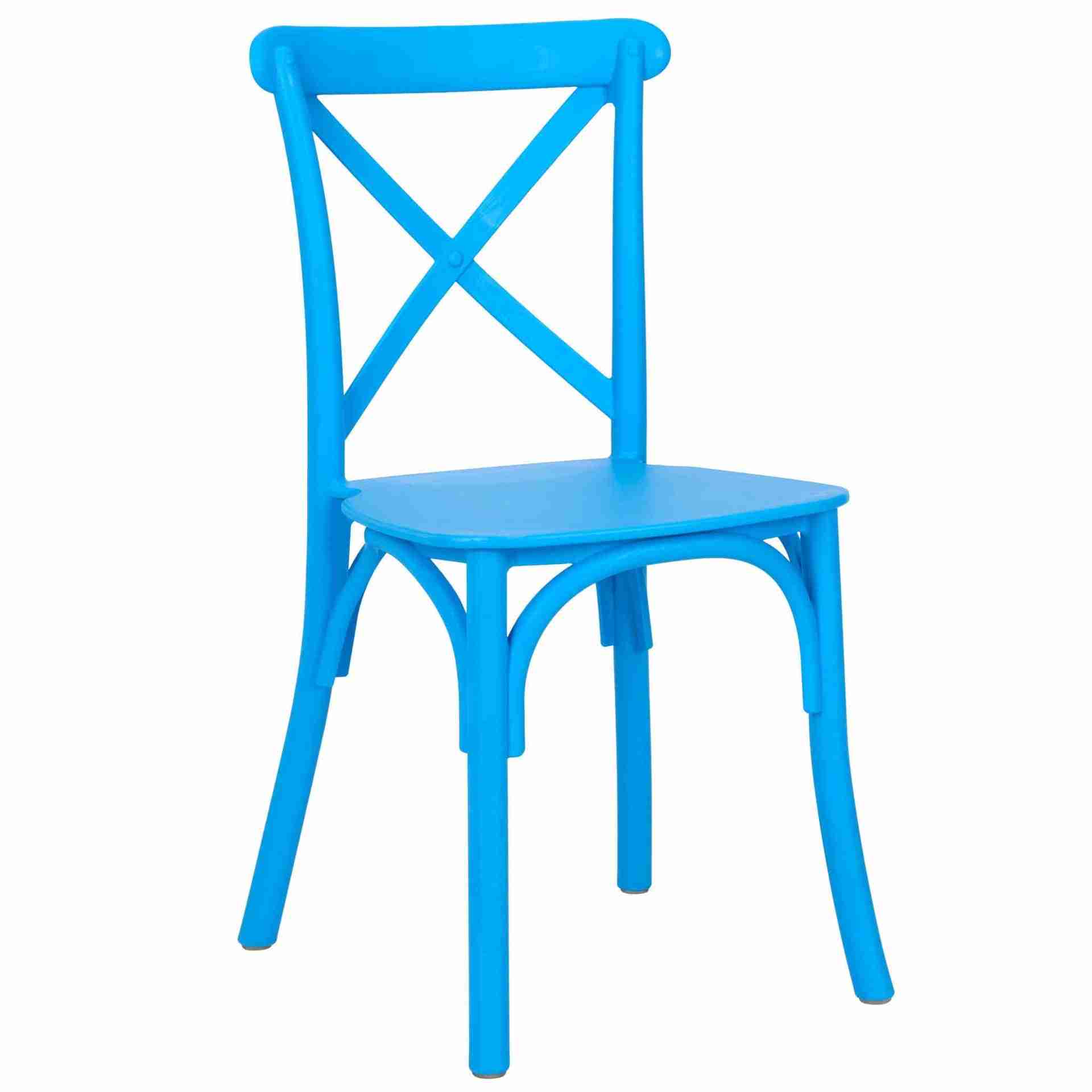 kids blue toughresin cross back chair