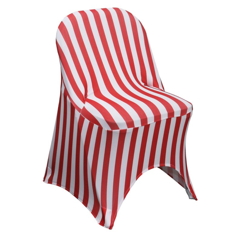 stretch spandex folding chair covers striped red white